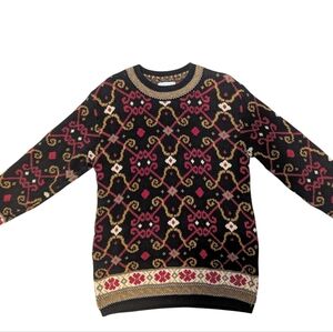 Lands End Cable Knit Patterned Sweater